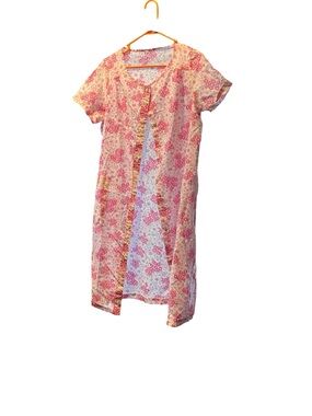 Pink Floral Cotton night gown